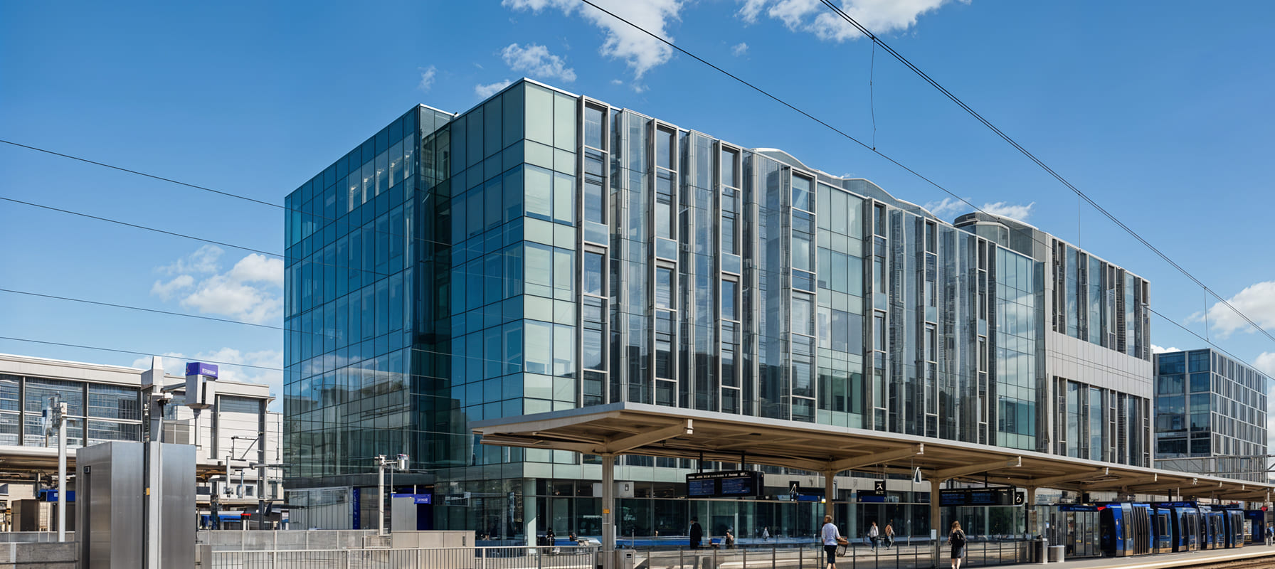 Photo of building right next to railway where having acoustic glass would be imperative.