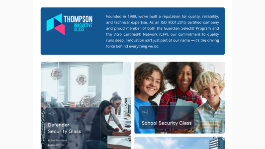 General Thompson brochure - Thompson Innovative Glass